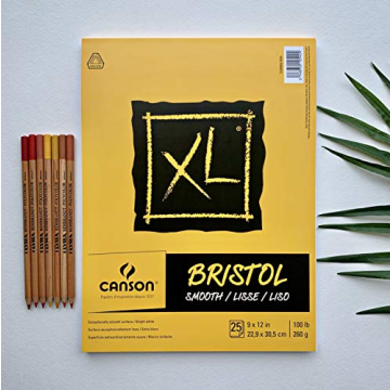 Canson XL Bristol Paper Pad 25 Sheets, 9x12 inches