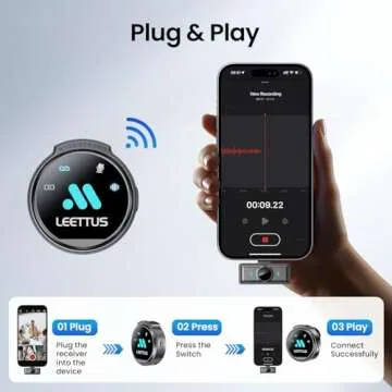 True Dual Receivers Mini Microphone for iPhone 7-16/Android/Tablet,Lavalier Wireless Microphone with DSP Noise Cancellation,Magnetic Clip,18H Battery, Ideal for TikTok,Live Streaming,Interviews, Gifts