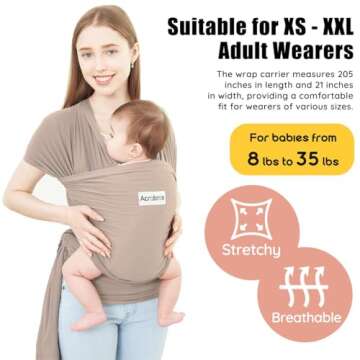 Acrabros Baby Wrap Carrier,Hands Free Baby Carrier Sling,Lightweight,Breathable,Softness,Perfect for...
