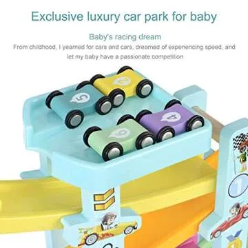 KMiKE Wooden Race Track Car Ramp - Fun for Toddlers!