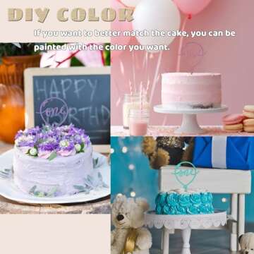 Wooden ONE Cake Topper for Baby's First Birthday