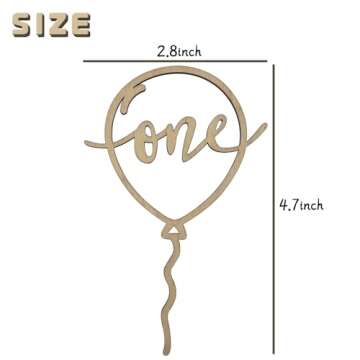 Wooden ONE Cake Topper for Baby's First Birthday