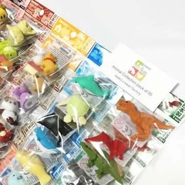 Iwako japanese erasers - Animal Collection set of 50 (There are 50 pieces decided/No duplicates)