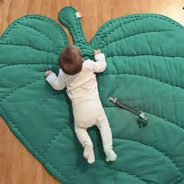 Green Gary Leaf Type Baby Play Mat Cotton Soft Baby Sleeping Mats Floor Carpet Baby Gym Activity Room Decor Crawling Blanket Pad (Color : Green)