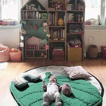 Green Gary Leaf Type Baby Play Mat Cotton Soft Baby Sleeping Mats Floor Carpet Baby Gym Activity Room Decor Crawling Blanket Pad (Color : Green)