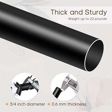 Stylish 3/4" Curtain Rod with Diamond Finials