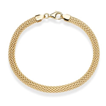 Miabella 18K Gold Sterling Silver Mesh Bracelet for Women