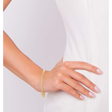 Miabella 18K Gold Sterling Silver Mesh Bracelet for Women