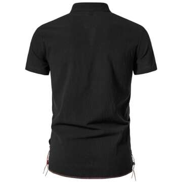 JEMITOP Men's Retro Renaissance Costume Lace Up Shirt