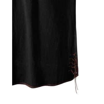 JEMITOP Men's Retro Renaissance Costume Lace Up Shirt