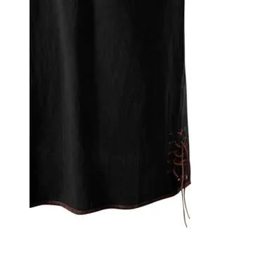 JEMITOP Men's Retro Renaissance Costume Lace Up Shirt