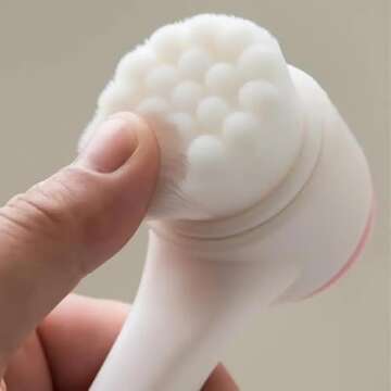Manual Face Wash Brush for Deep Pore Exfoliation Massaging, Double-Sided Facial Cleanser Brush,Manual Facial Cleansing Brush, 2-in-1 Skin Care face Brush, Silicone Facial Scrubber