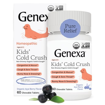 Genexa Kids' Cold Crush Chewable Tablets | Organic & Non-GMO Cold Relief