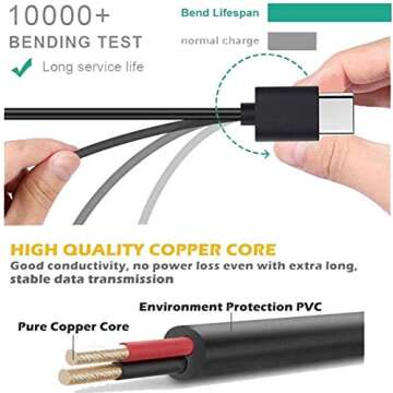 BATSOEASY USB C Charging Cable Compatible with PS5 Controller, 2 Pack 10Ft Fast Charging USB Type C Charger Cord Compatible with PlayStation 5 PS5 Dual Sense, Xbox Series X/Series S Controllers