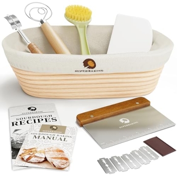 Superbaking Banneton Bread Proofing Basket Set - 10" Artisan Kit
