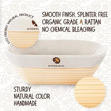 10" Oval Sourdough Proofing Basket Set for Bakers