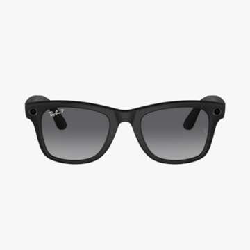 Meta Ray-Ban Smart Glasses, Wayfarer, Matte Black/Polarized Gradient Graphite, Large