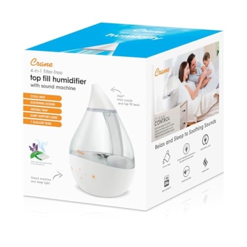 Crane Ultrasonic Humidifier for Bedroom and Office