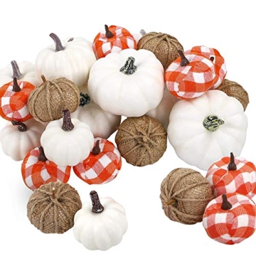 Cocoboo 24pcs Artificial Pumpkins for Fall Decor
