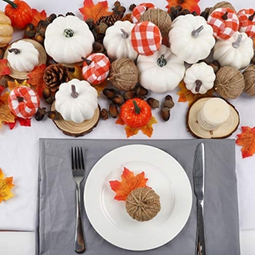 Cocoboo 24pcs Artificial Pumpkins for Fall Decor