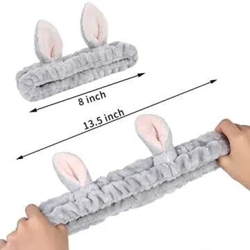 Ygreato Bunny Ear Makeup Headbands 4 Pack for Women