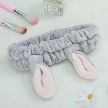 Ygreato Bunny Ear Makeup Headbands 4 Pack for Women