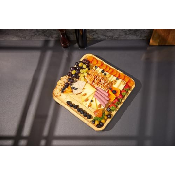 Demin Design Bamboo Cheese Board Charcuterie Board Gift Set - House Warming Gifts New Home, Wedding Gifts for Couple, Bridal Shower Gift, Christmas Gift, Mother's Day Gift, Valentine's Day Gift