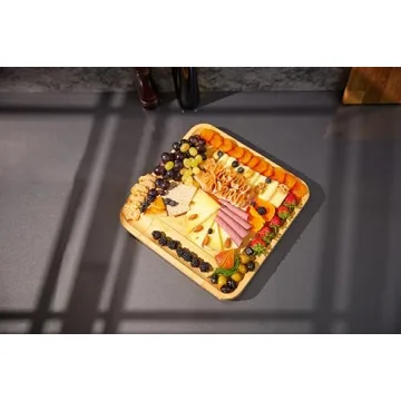 Demin Design Bamboo Cheese Board Charcuterie Board Gift Set - House Warming Gifts New Home, Wedding Gifts for Couple, Bridal Shower Gift, Christmas Gift, Mother's Day Gift, Valentine's Day Gift