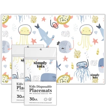 Simply Tots Disposable Placemats for Toddlers - 60 Pack