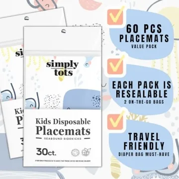 Simply Tots Disposable Placemats for Toddlers - 60 Pack