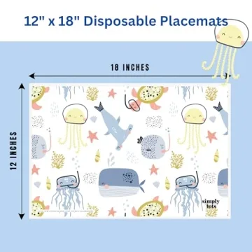 Simply Tots Disposable Placemats for Toddlers - 60 Pack