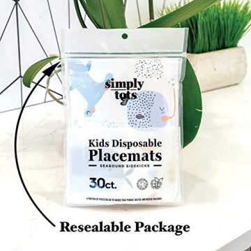 Simply Tots Disposable Placemats for Toddlers - 60 Pack