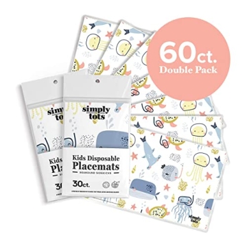 Simply Tots Disposable Placemats for Toddlers - 60 Pack