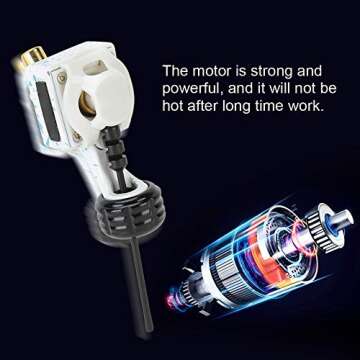 Cartridge Tattoo Machine, Professional Liner Shader Machine Strong Motor for Cartridge Needle Handles/Cartridge Needles(White)