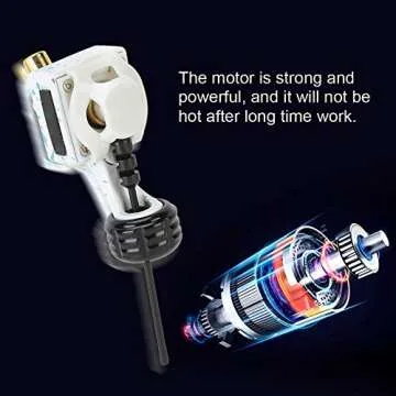 Cartridge Tattoo Machine, Professional Liner Shader Machine Strong Motor for Cartridge Needle Handles/Cartridge Needles(White)