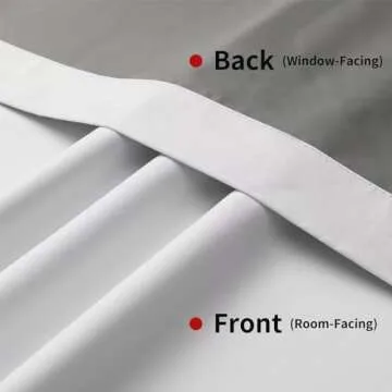 Joydeco 100% Blackout Curtains for Bedroom Living Room 108 inches Long - 2 Panels Set Burg White Cur...
