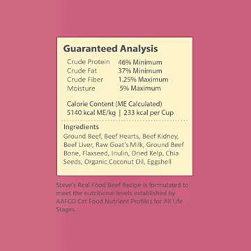 Steve's Real Food Quest Super Premium Freeze Dried Raw Cat Food, Beef Recipe, 10oz