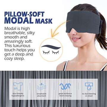Mavogel Sleep Mask - Modal Material Eye Mask for Sleeping, Ultra Soft and Skin Friendly Full Eye Cov...