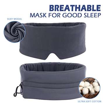 Mavogel Sleep Mask - Modal Material Eye Mask for Sleeping, Ultra Soft and Skin Friendly Full Eye Covers for Women/Men, Perfect Light Blocking Sleeping Mask for Travel Yoga Nap, Fully Adjustable Strap
