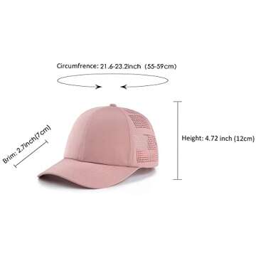 Women Quick Drying Baseball Cap Sun Hats Mesh Lightweight UV Protection for Outdoor Sports - Multiple Colors