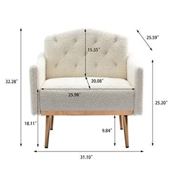 Olela Modern Accent Chair with Gold Legs and Comfort