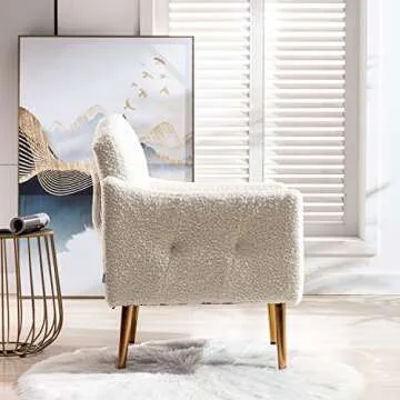 Olela Modern Accent Chair with Gold Legs and Comfort