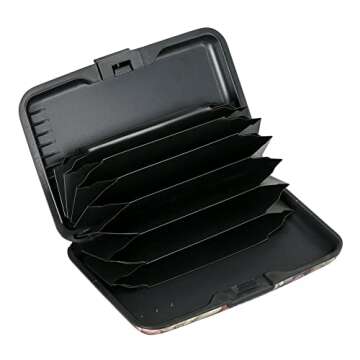 ELFISH Mini RFID Aluminum Wallet for Credit Cards - Stylish and Secure Happy Flower Design