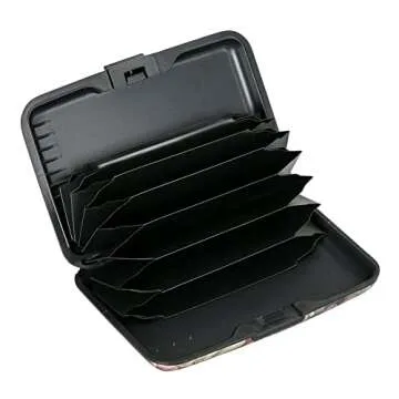 ELFISH Mini RFID Aluminum Wallet for Credit Cards - Stylish and Secure Happy Flower Design