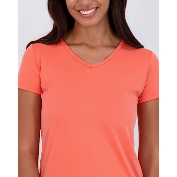 Real Essentials Women's V Neck T-Shirt Activewear Pack of 5
