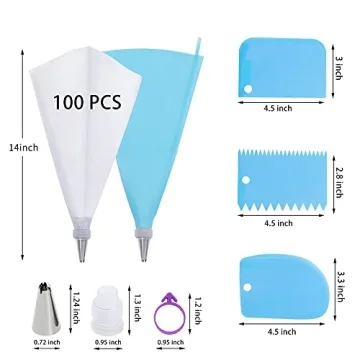 Piping Bags and Tips Set - 100Pcs for Cake Decorating