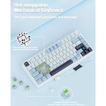 AULA F75 Wireless Mechanical Keyboard with RGB Backlight