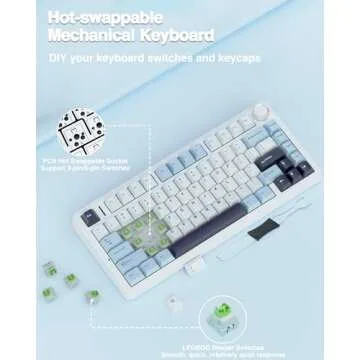 AULA F75 Wireless Mechanical Keyboard with RGB Backlight