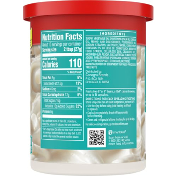 Duncan Hines Whipped Frosting Fluffy White 14 oz