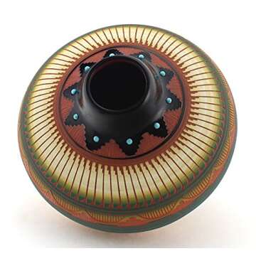 Susie Charlie Native American Navajo Vase w Turquoise